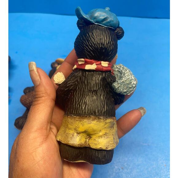Magic Creations Black Bear Figurine Set of 3 Fishing Camping Vintage - Picture 10 of 10